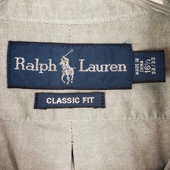 Polo Ralph Lauren Oxford Shirt Mens Size 16.5 Solid Blue LS Button Down - Picture 6 of 8